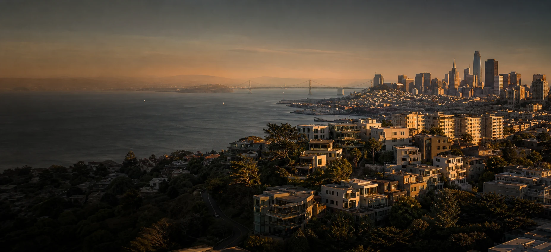 San Francisco and the Bay at golden hour